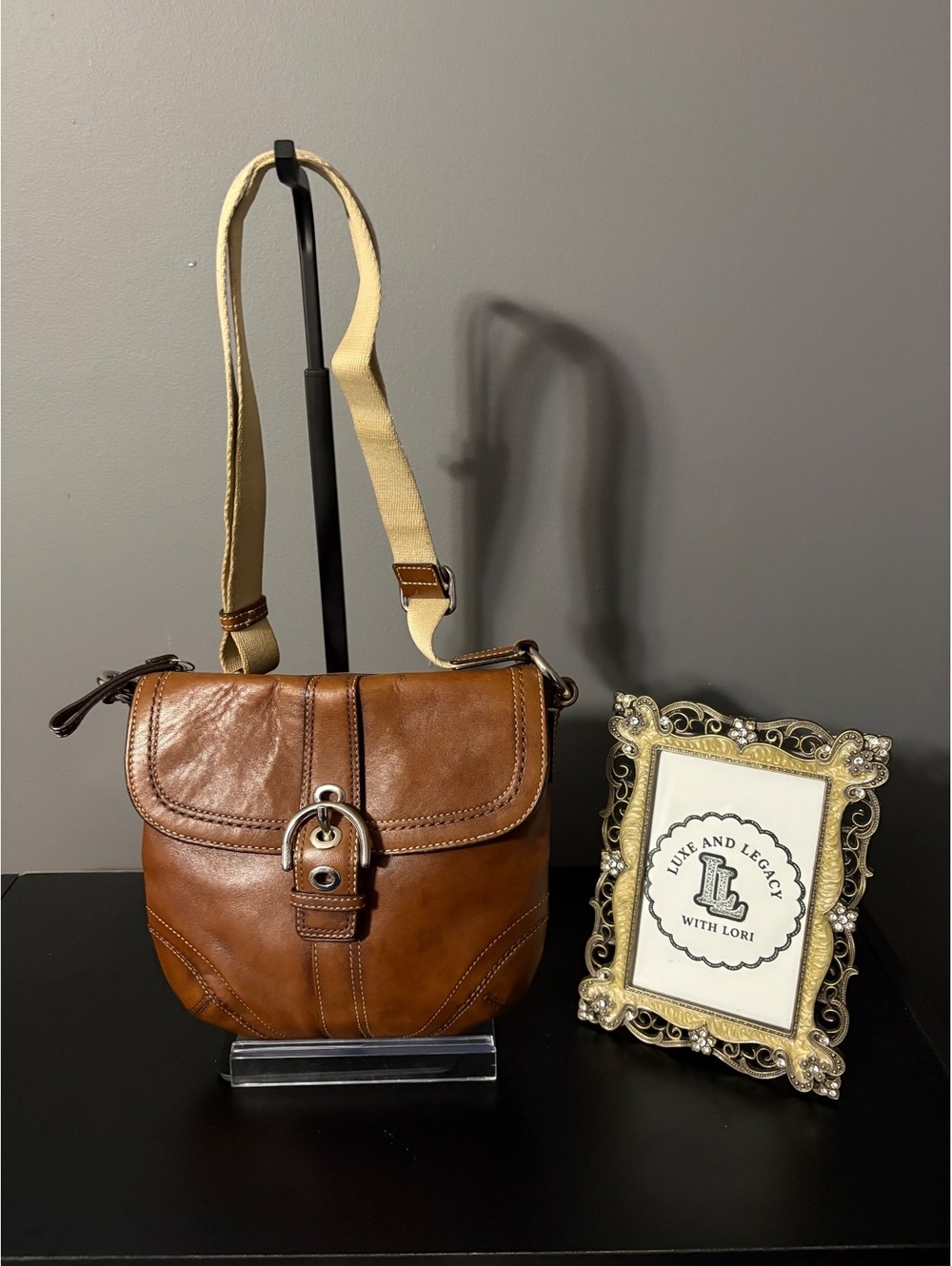 Coach Soho Y2K Vintage Tan Leather Buckle Flap Bag Crossbody - Picture 1 of 9